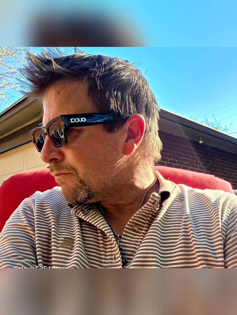 Gucci Blue Pilot Men's Sunglasses - Picture 9 of 10